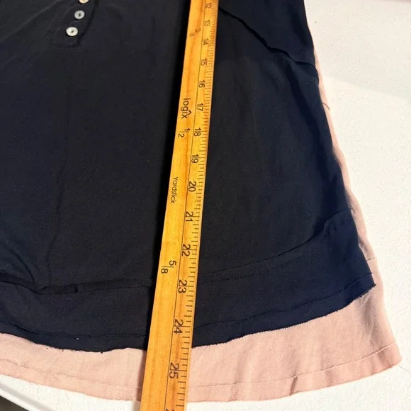 Womens L Henley Tank Top Black Tan Lightweight Minimal Casual Bundle Set of 2 - Picture 6 of 7